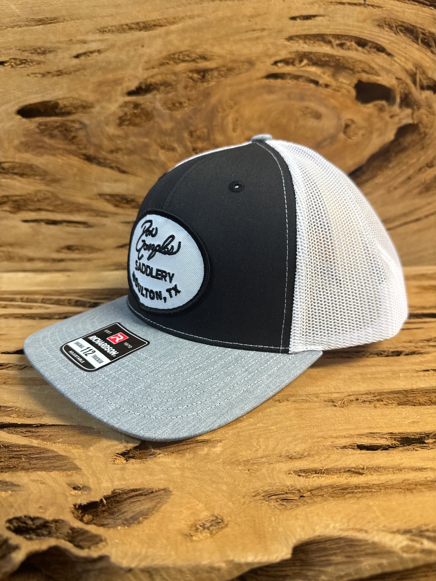 Mesh Back Cap with Logo Patch - Black/Grey/White