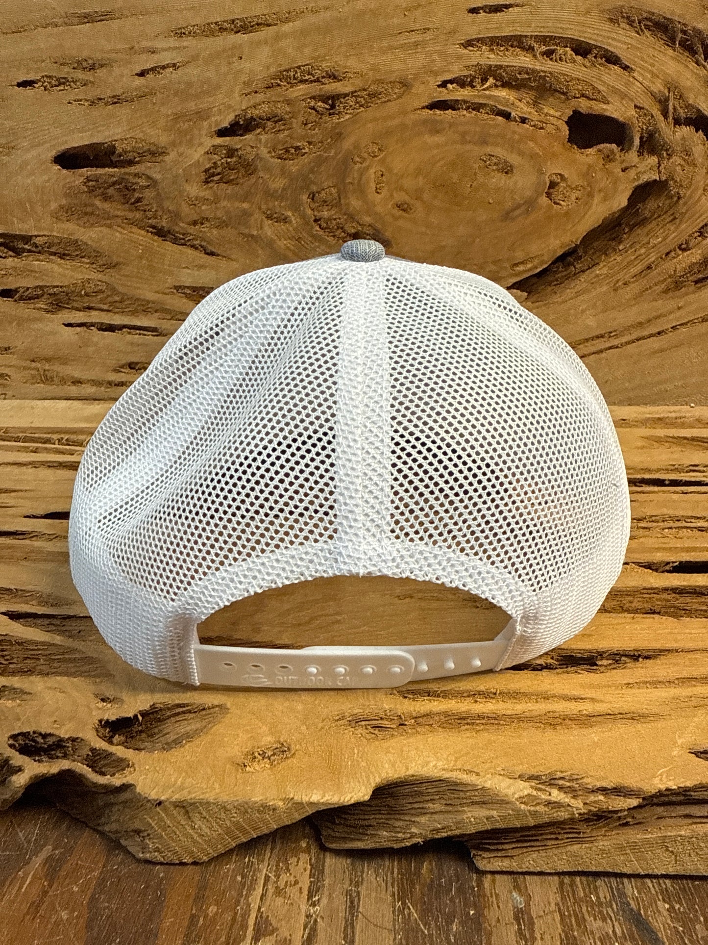 Mesh Back Cap with Logo Patch - Grey/White