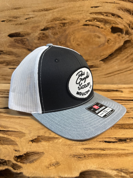 Mesh Back Cap with Logo Patch - Black/Grey/White