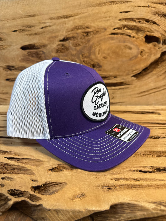 Mesh Back Cap with Logo Patch - Purple/White