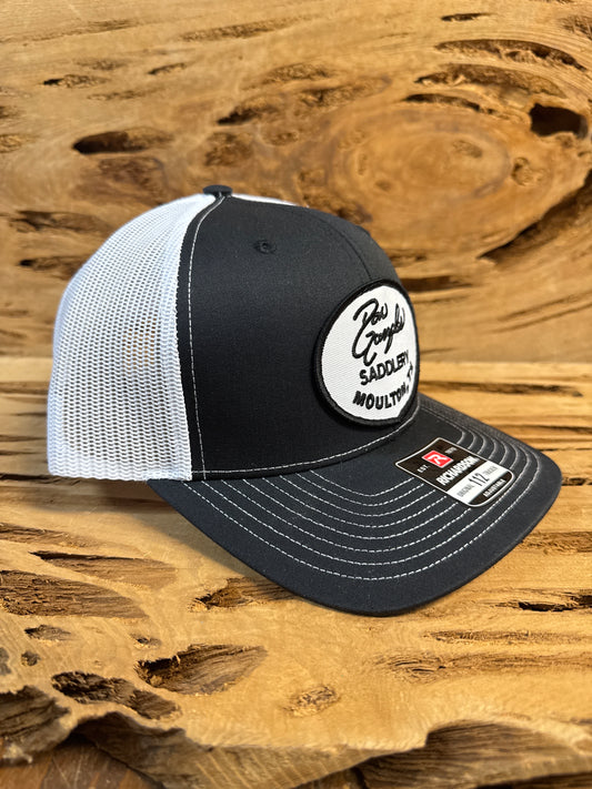 Mesh Back Cap with Logo Patch - Black/White
