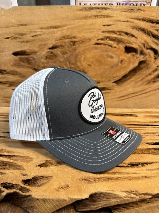 Mesh Back Cap with Logo Patch - Grey/White