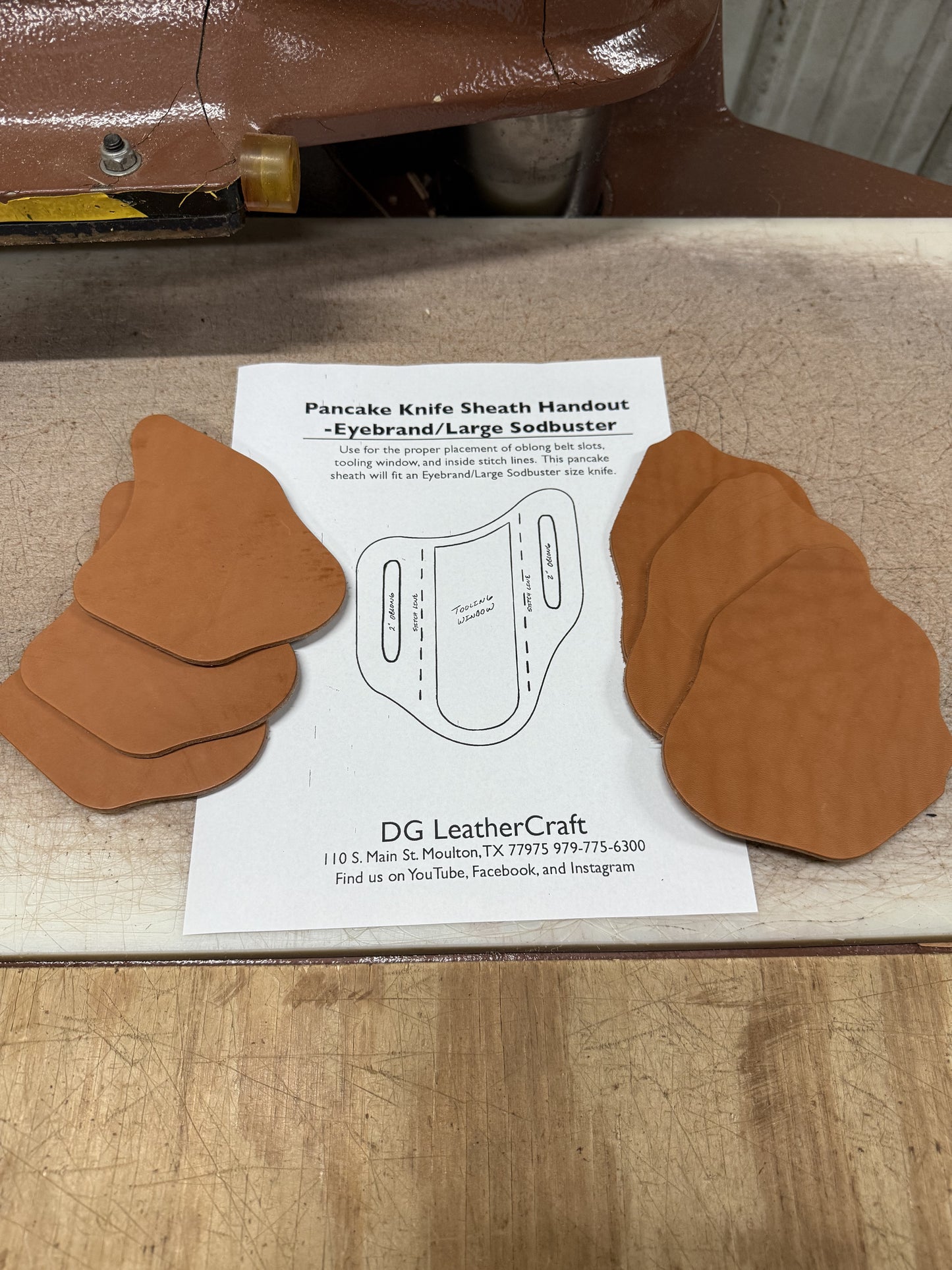 Chestnut Large Pancake Knife Sheath Material 3 Pack