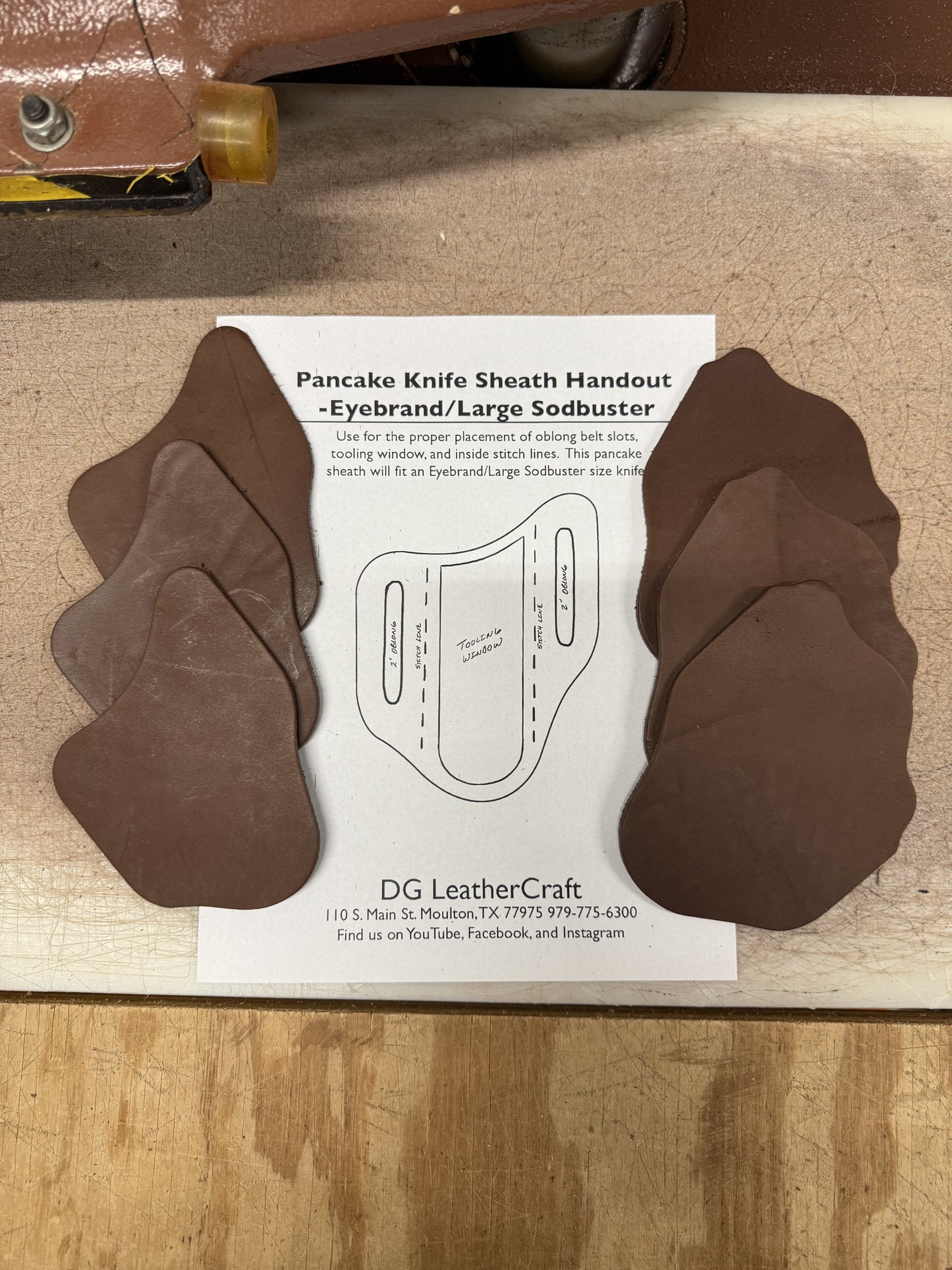 Brown Large Pancake Knife Sheath Material 3 Pack