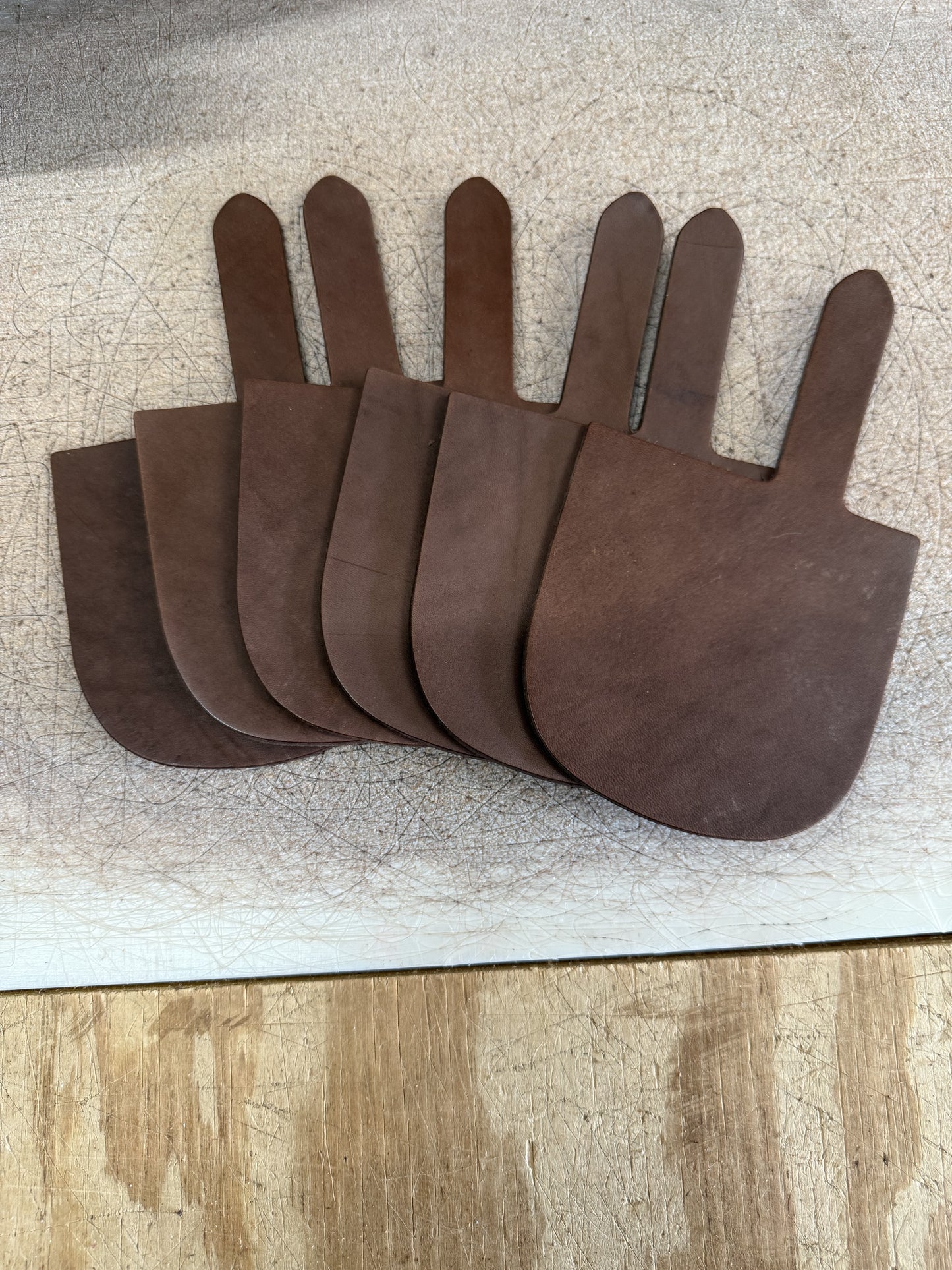 Brown Fold Over Knife Sheath Material 6 Pack