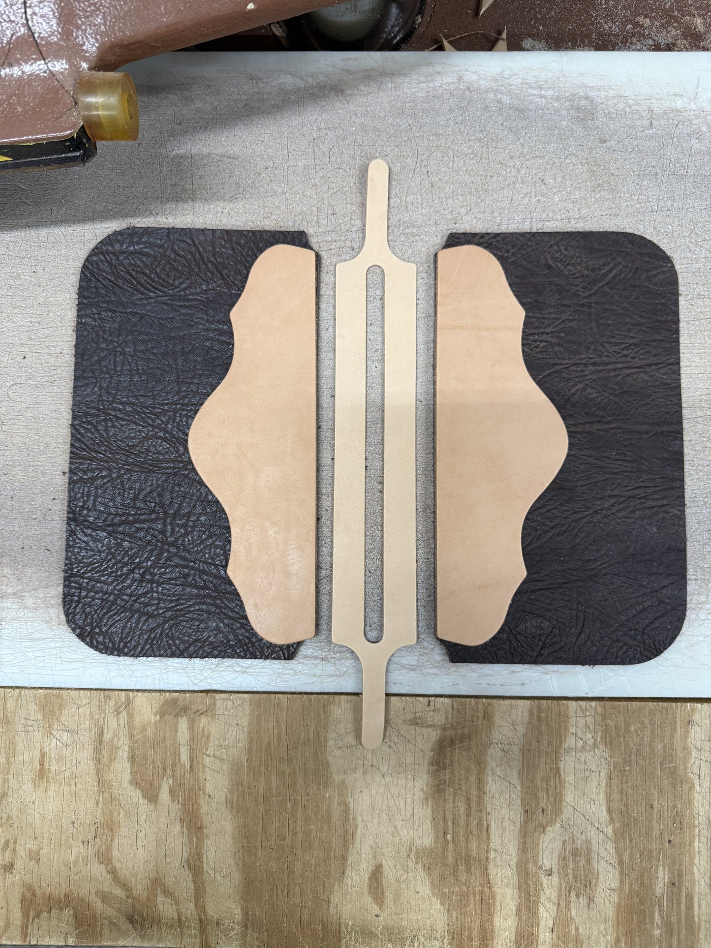 Wristlet Purse Parts Shrunken Bullhide - Dark Brown