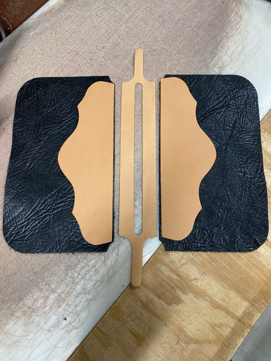 Wristlet Purse Parts Shrunken Bullhide - Black