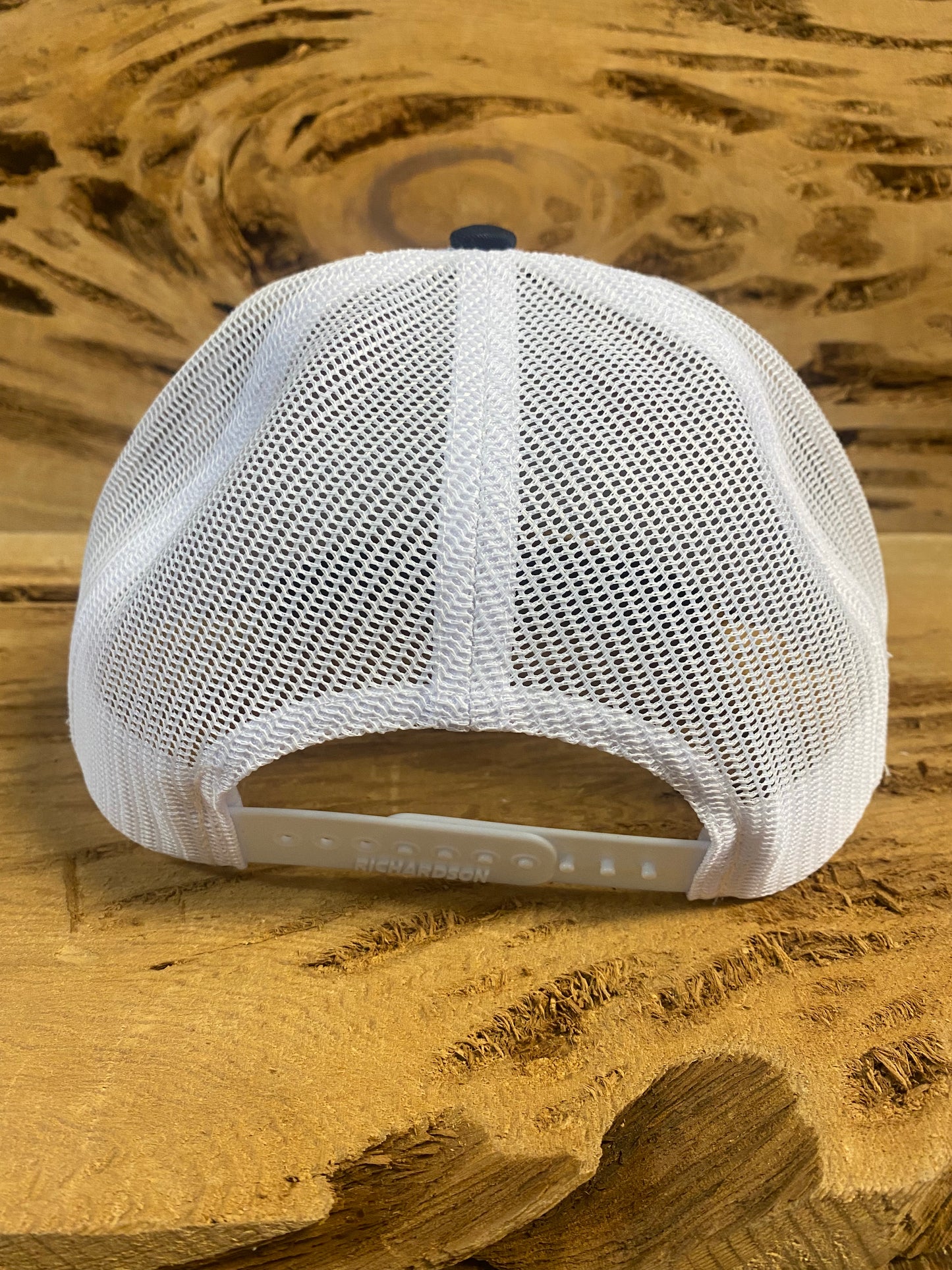 Mesh Back Cap with Logo Patch - Navy/Red/White