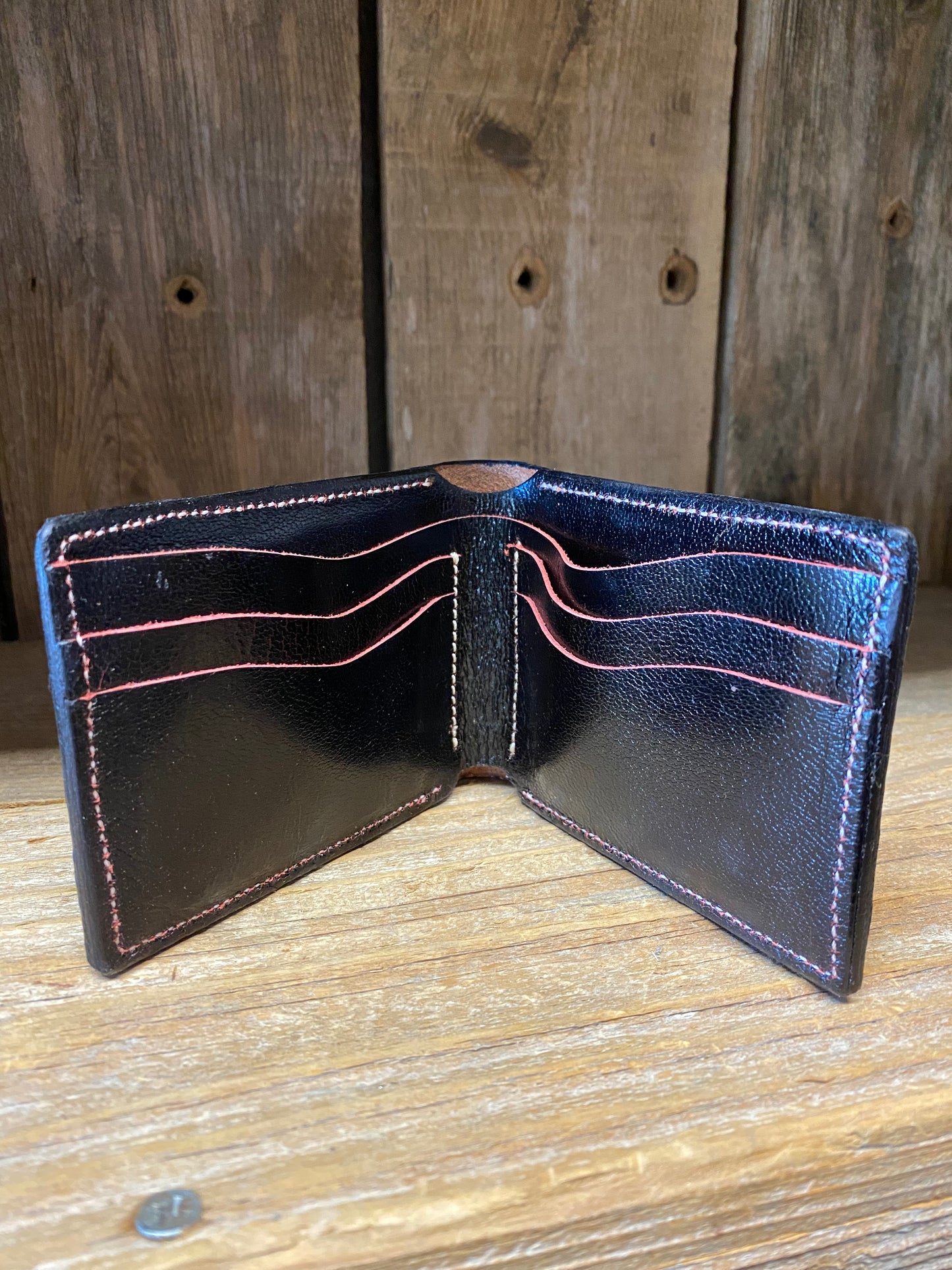 Bifold Wallet-Black Cherry Ostrich Leg