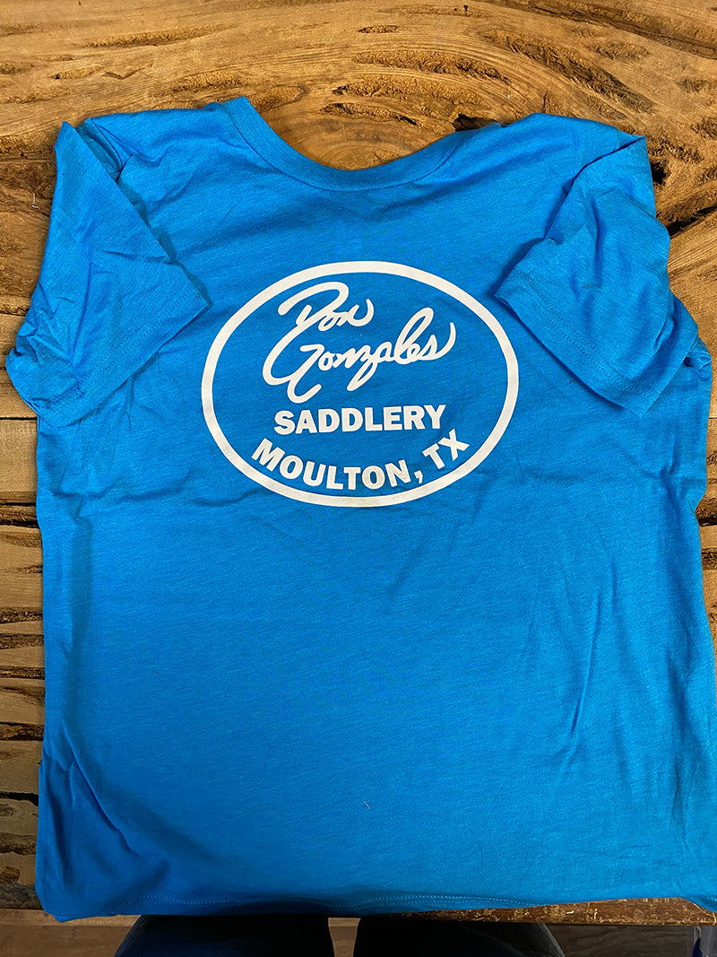 Youth Size DG Saddlery Logo Tshirt - Bright Blue
