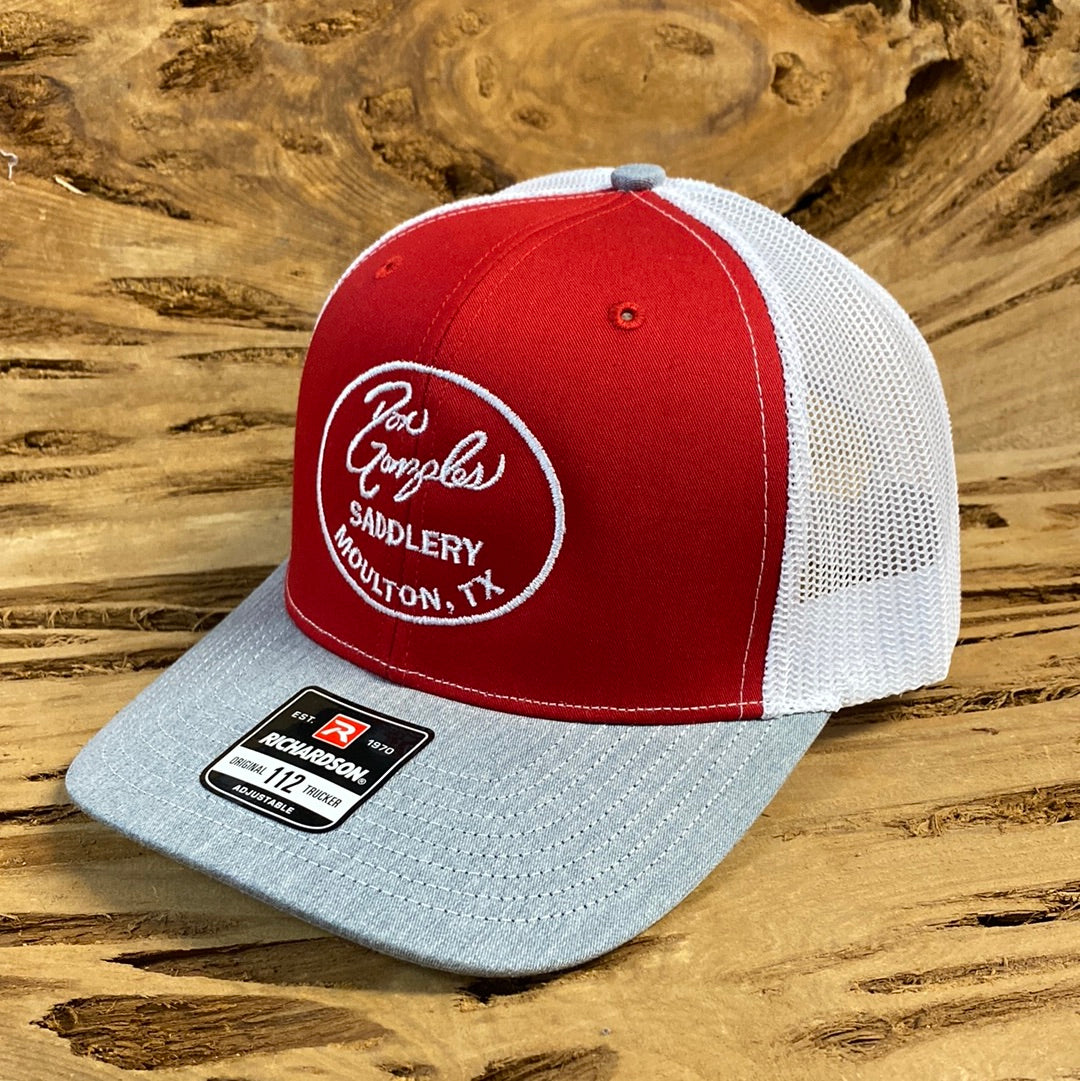 Mesh Back Caps with DGS Logo - Heather/Red/White