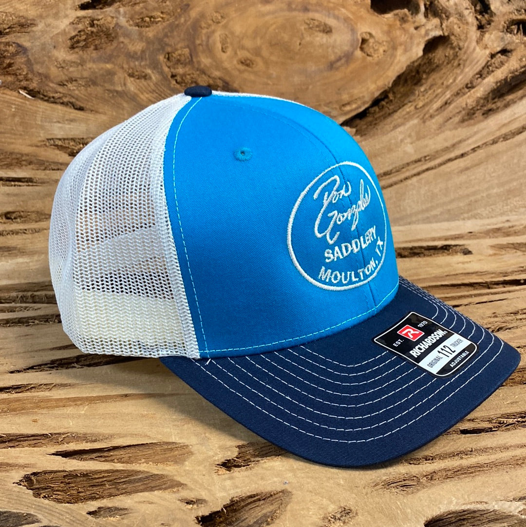 Mesh Back Caps with DGS Logo - Navy/Teal/Tan