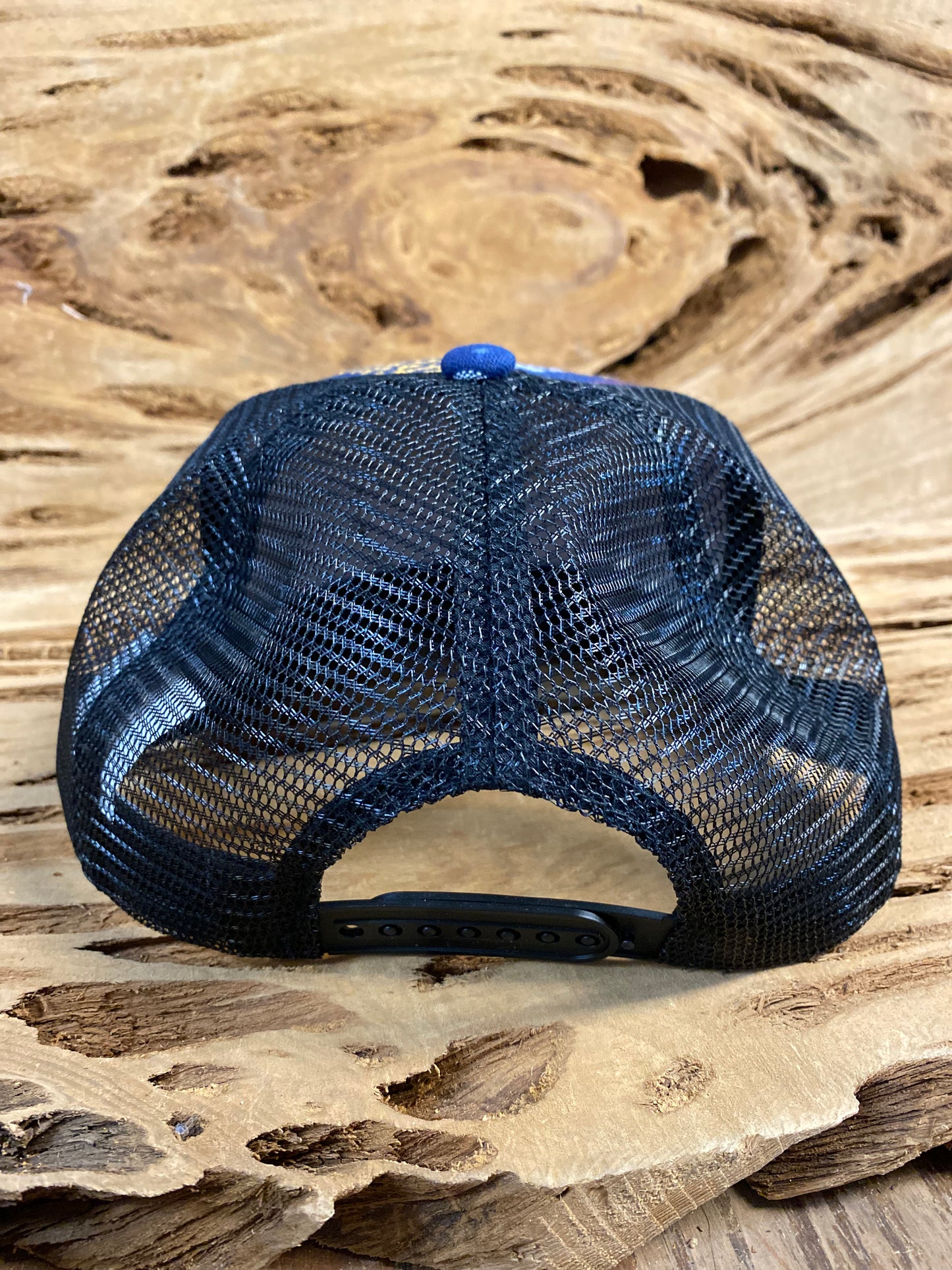 Mesh Back Cap with Logo Patch - Navy Serape