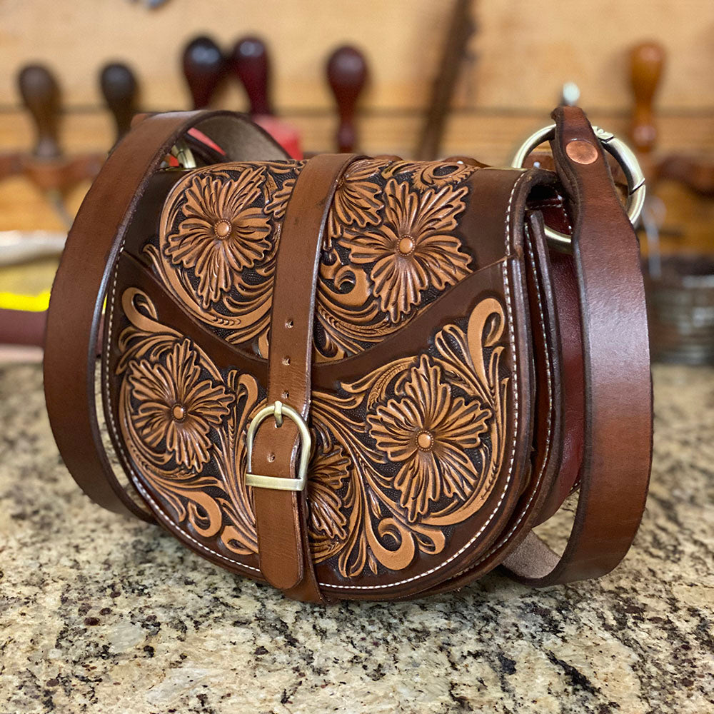 Leather cross body saddle bag Clearance