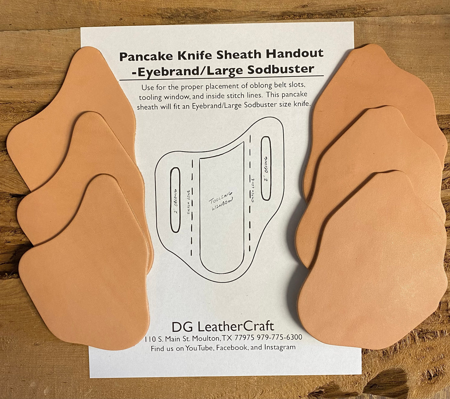 Large Pancake Knife Sheath Material 3 Pack
