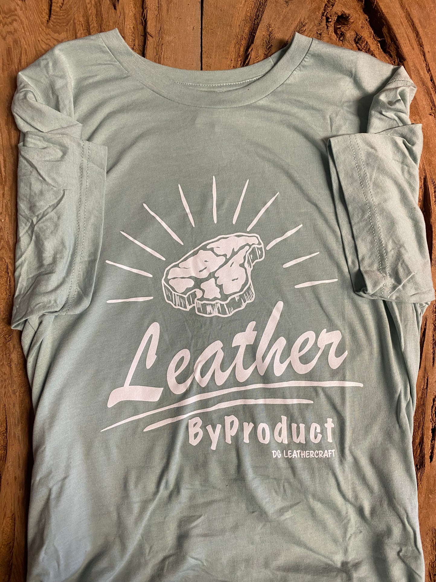 “Leather Byproduct” Tshirt - Dusty Blue