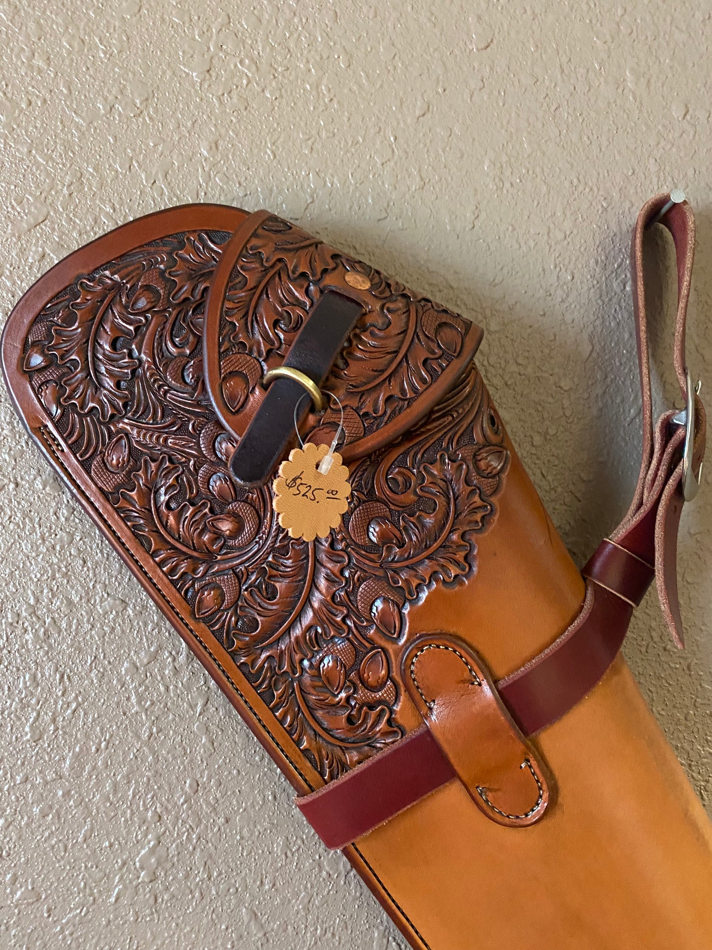 Saddle Rifle Scabbard with Closure-Acorn/Oak Tooling