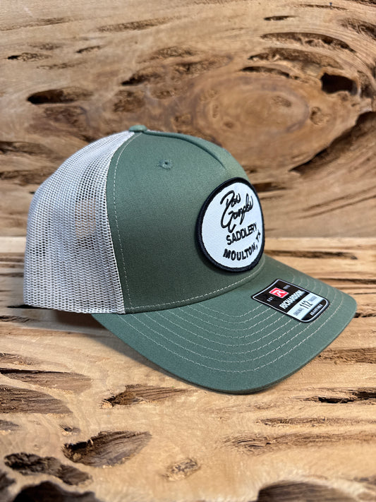 Mesh Back Cap with Logo Patch - Olive/Tan