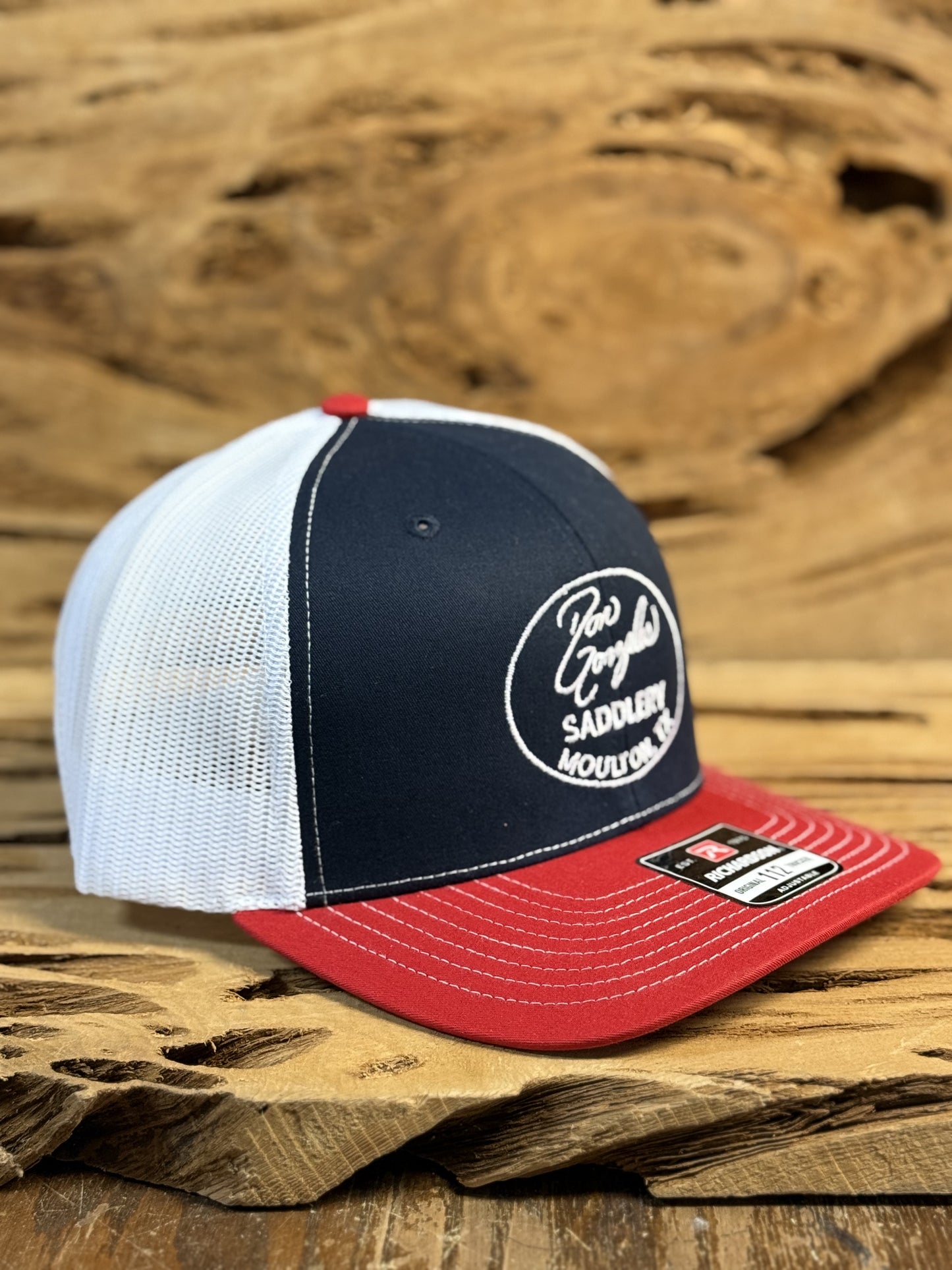 Mesh Back Caps with DGS Logo - Red/White/Navy