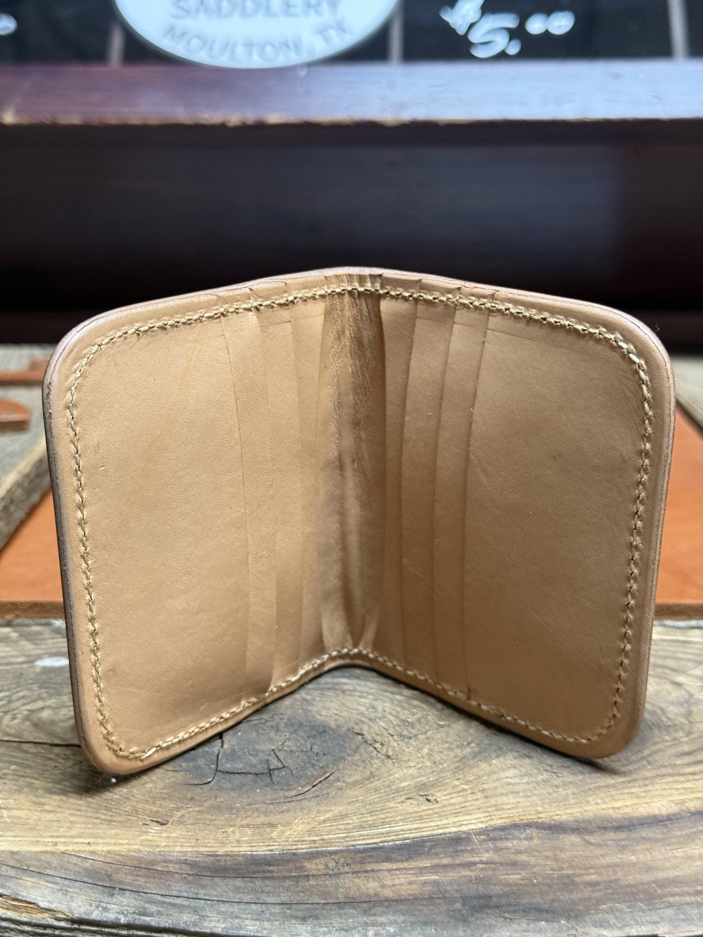 Compact Card Wallet-Cow Skull