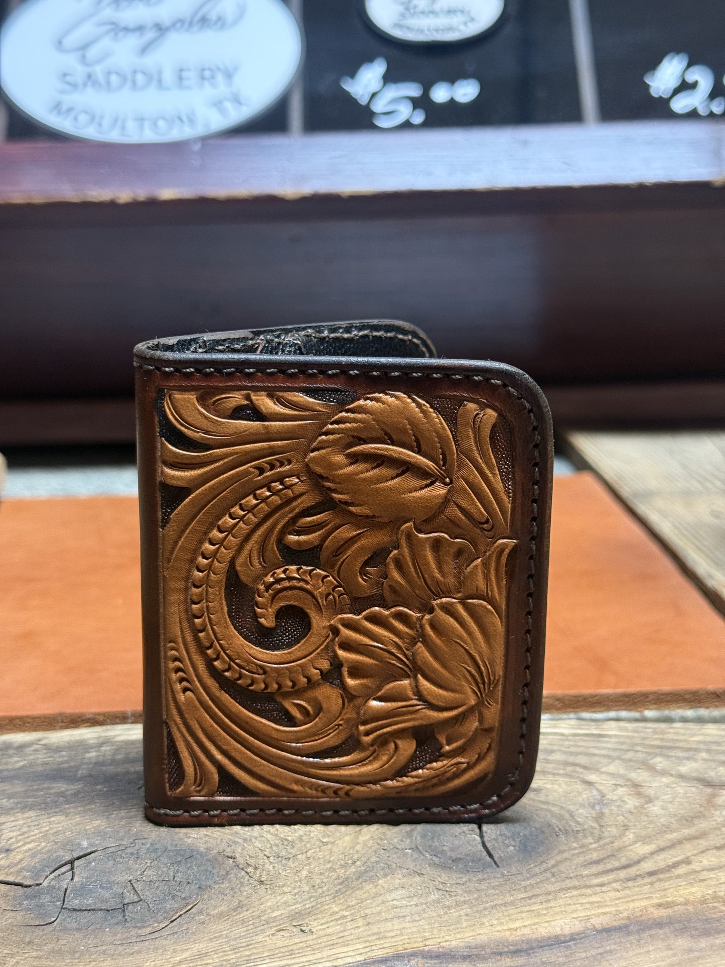 Compact Card Wallet-Floral Two Toned