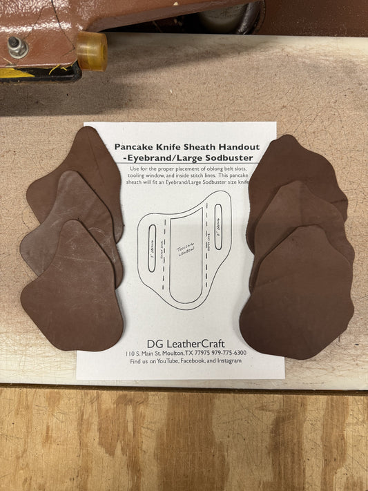 Brown Large Pancake Knife Sheath Material 3 Pack