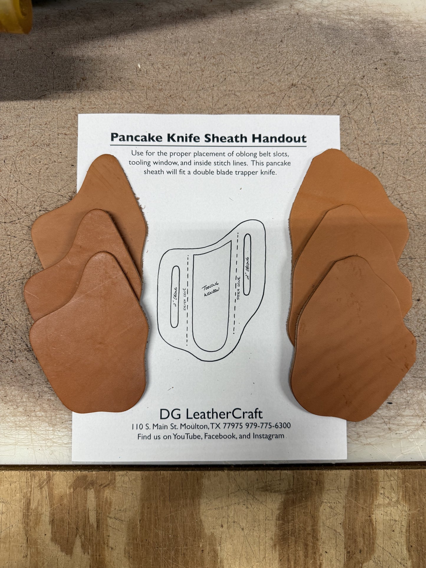 Chestnut Trapper Pancake Knife Sheath Material 3 Pack