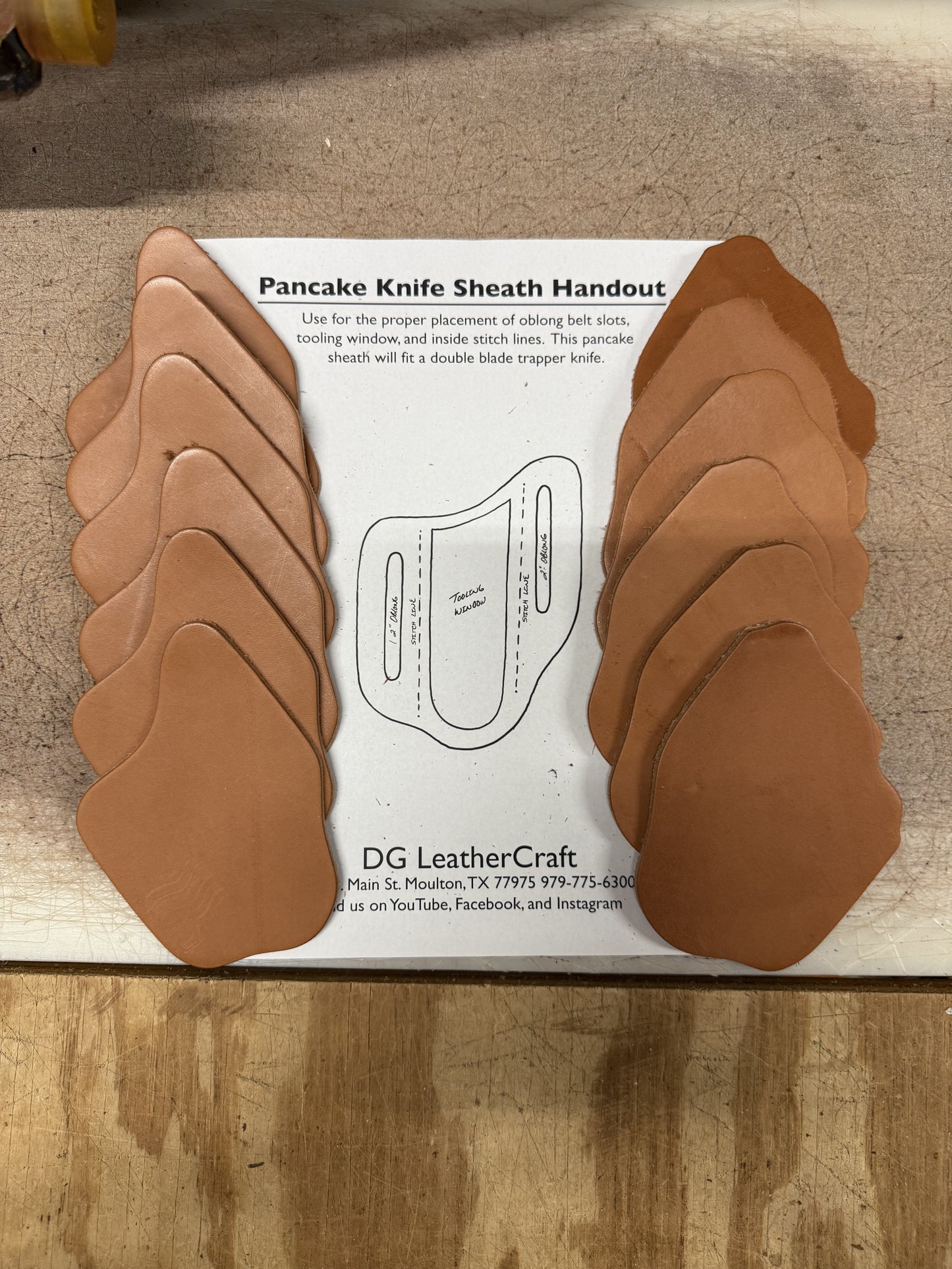 Chestnut Trapper Pancake Knife Sheath Material 6 Pack