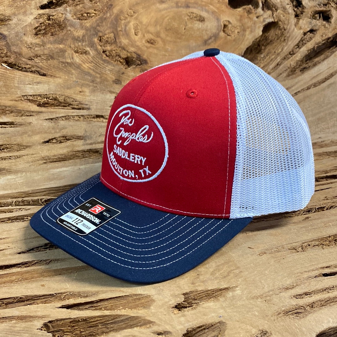 Mesh Back Caps with DGS Logo - Red/White/Navy