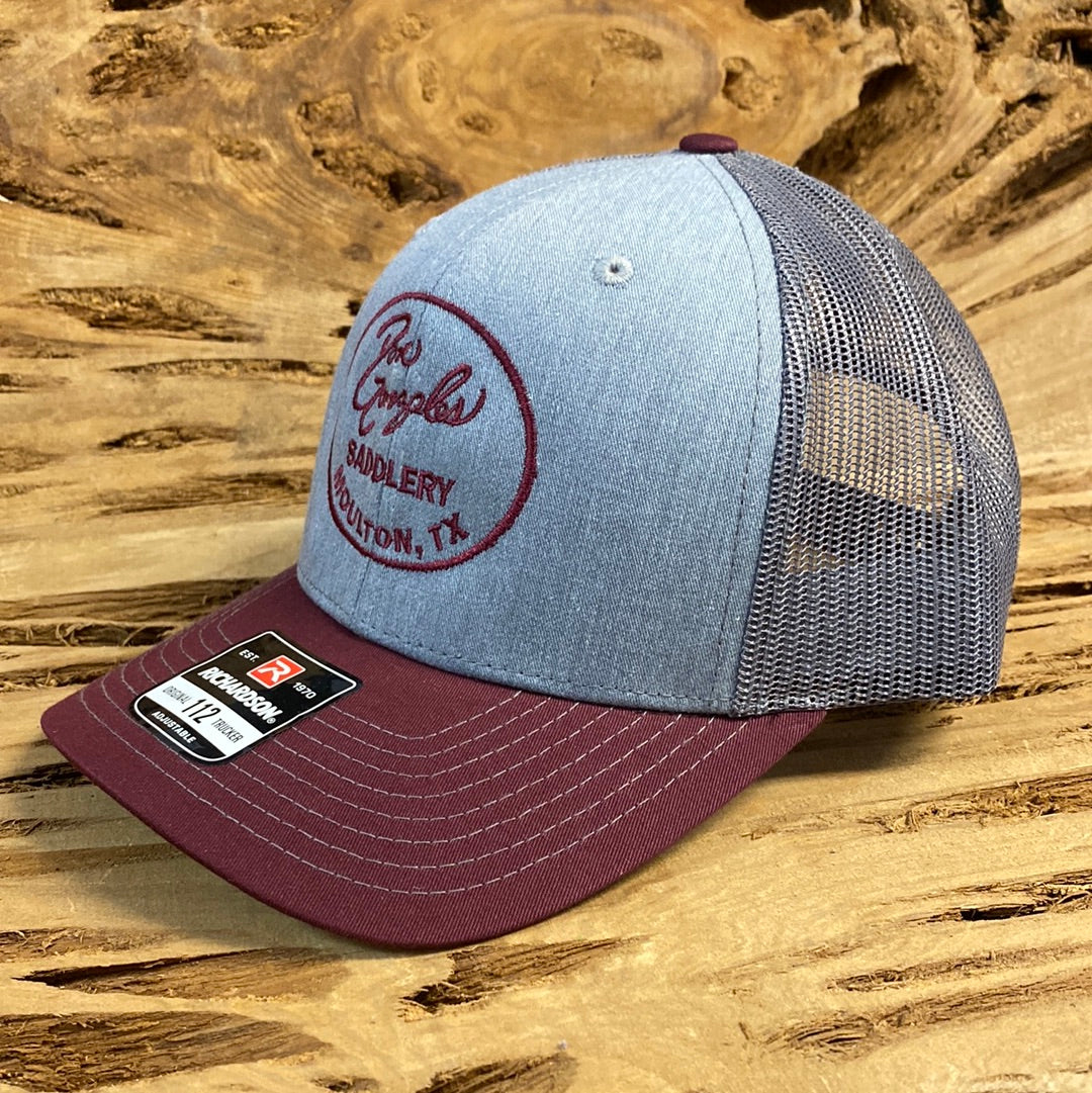 Mesh Back Caps with DGS Logo - Maroon/Heather/Grey