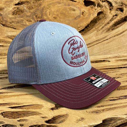 Mesh Back Caps with DGS Logo - Maroon/Heather/Grey