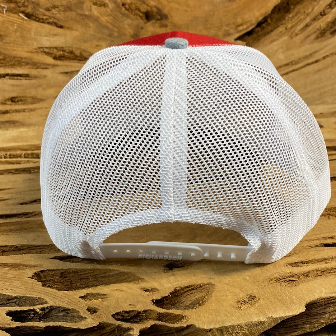 Mesh Back Caps with DGS Logo - Heather/Red/White