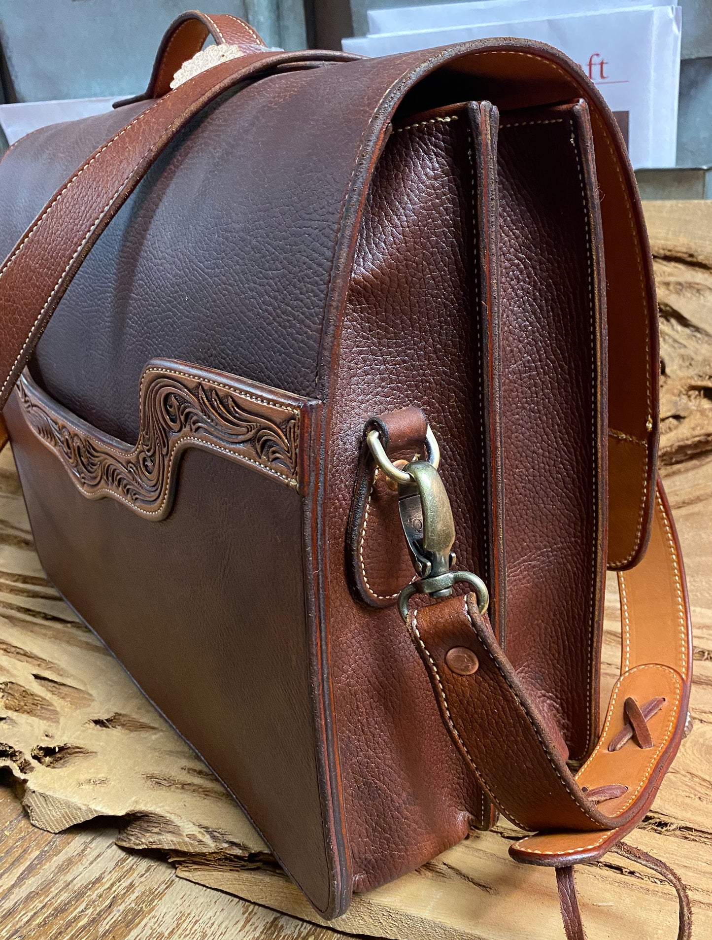Leather Briefcase - The "Buckhorn" Bag