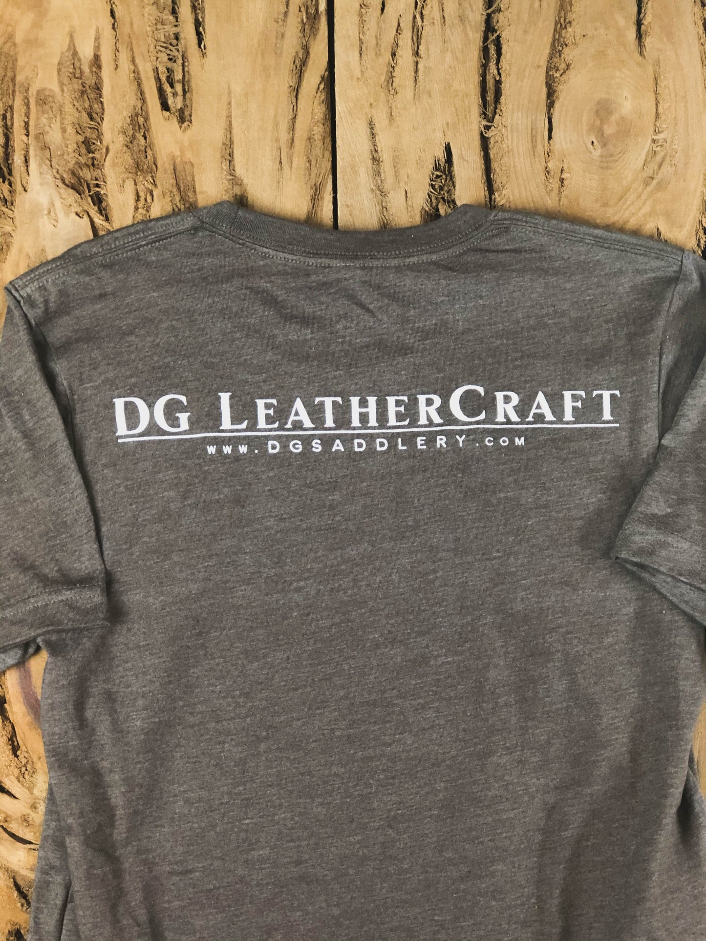 DG LeatherCraft "Leather" Graphic T-Shirt -Brown