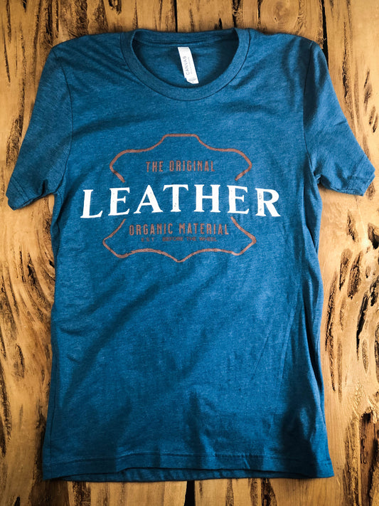 DG LeatherCraft "Leather" Graphic T-Shirt -Deep Blue Teal