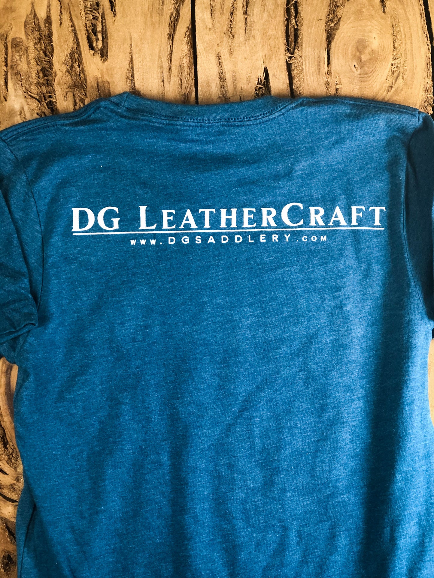 DG LeatherCraft "Leather" Graphic T-Shirt -Deep Blue Teal