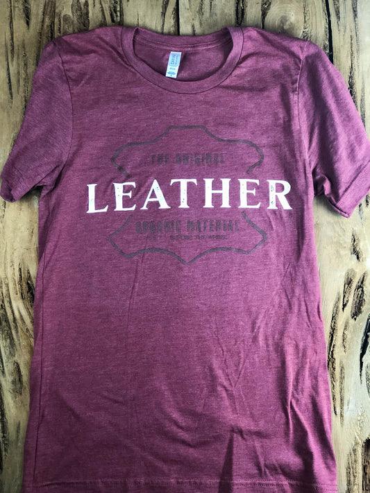DG LeatherCraft "Leather" Graphic T-Shirt -Clay