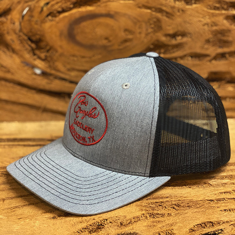 Mesh Back Caps with DGS Logo - Grey/Black/RED