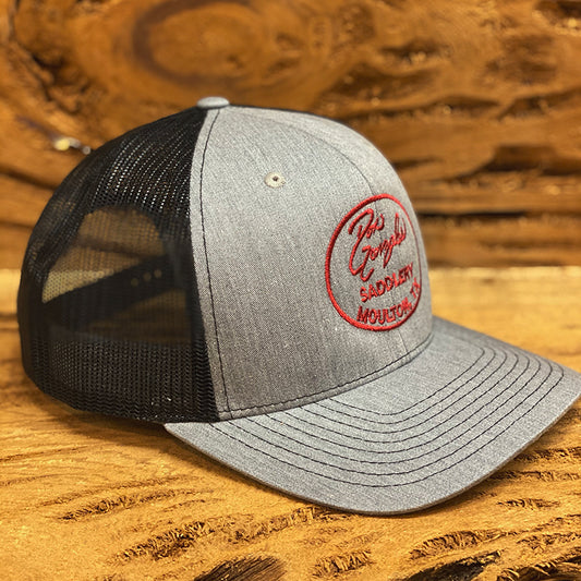 Mesh Back Caps with DGS Logo - Grey/Black/RED