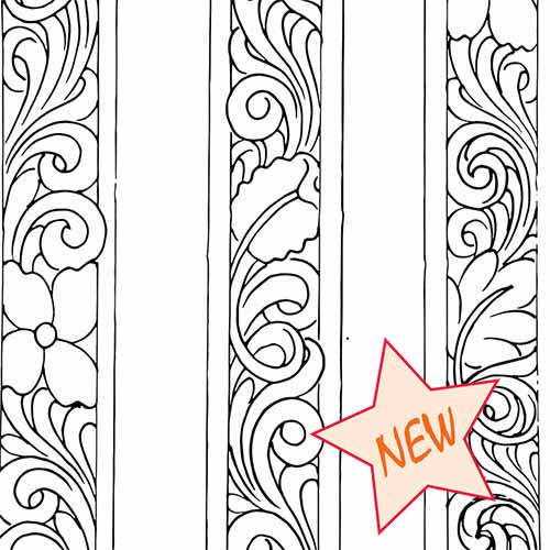 Leather Belt Pattern, Feathers, Vines and Scrolls, Tooling Design PDF  Download 