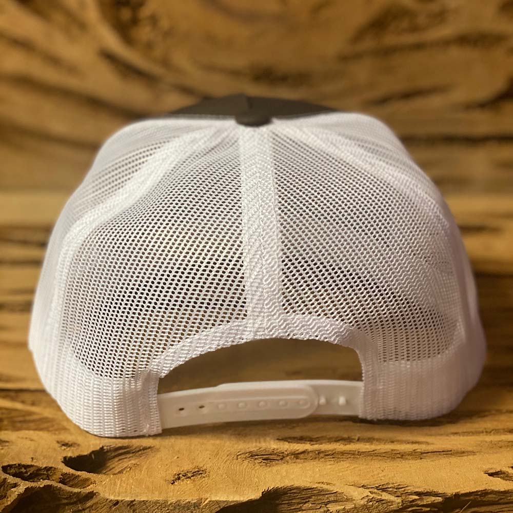 Mesh Snapback Cap with Logo Patch - Brown/White