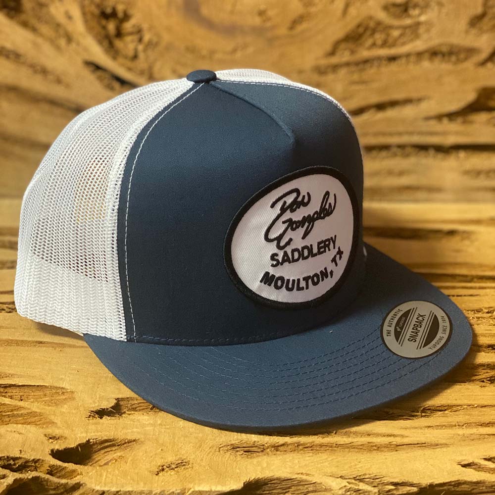 Mesh Snapback Cap with Logo Patch - Navy