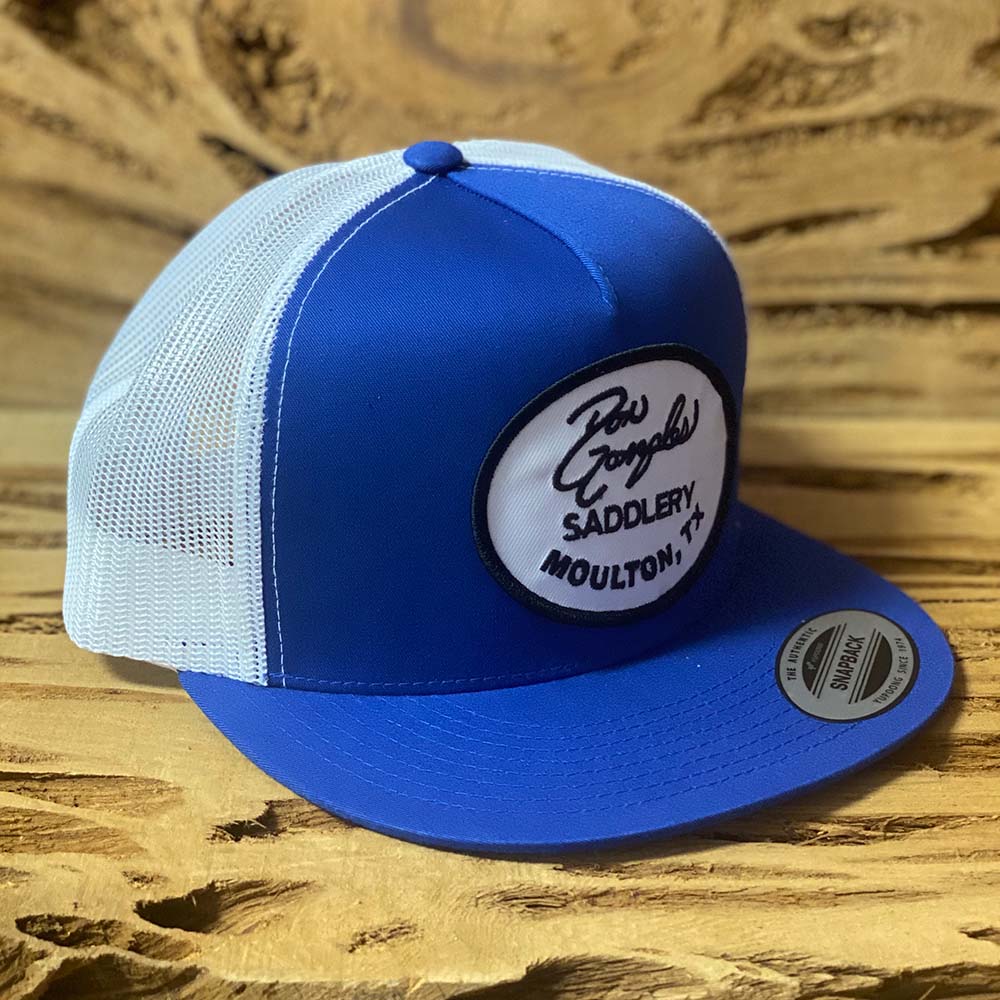 Mesh Snapback Cap with Logo Patch - Royal Blue
