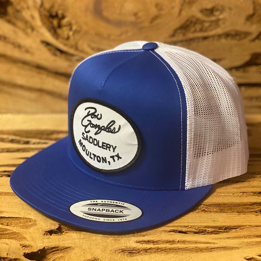 Mesh Snapback Cap with Logo Patch - Royal Blue