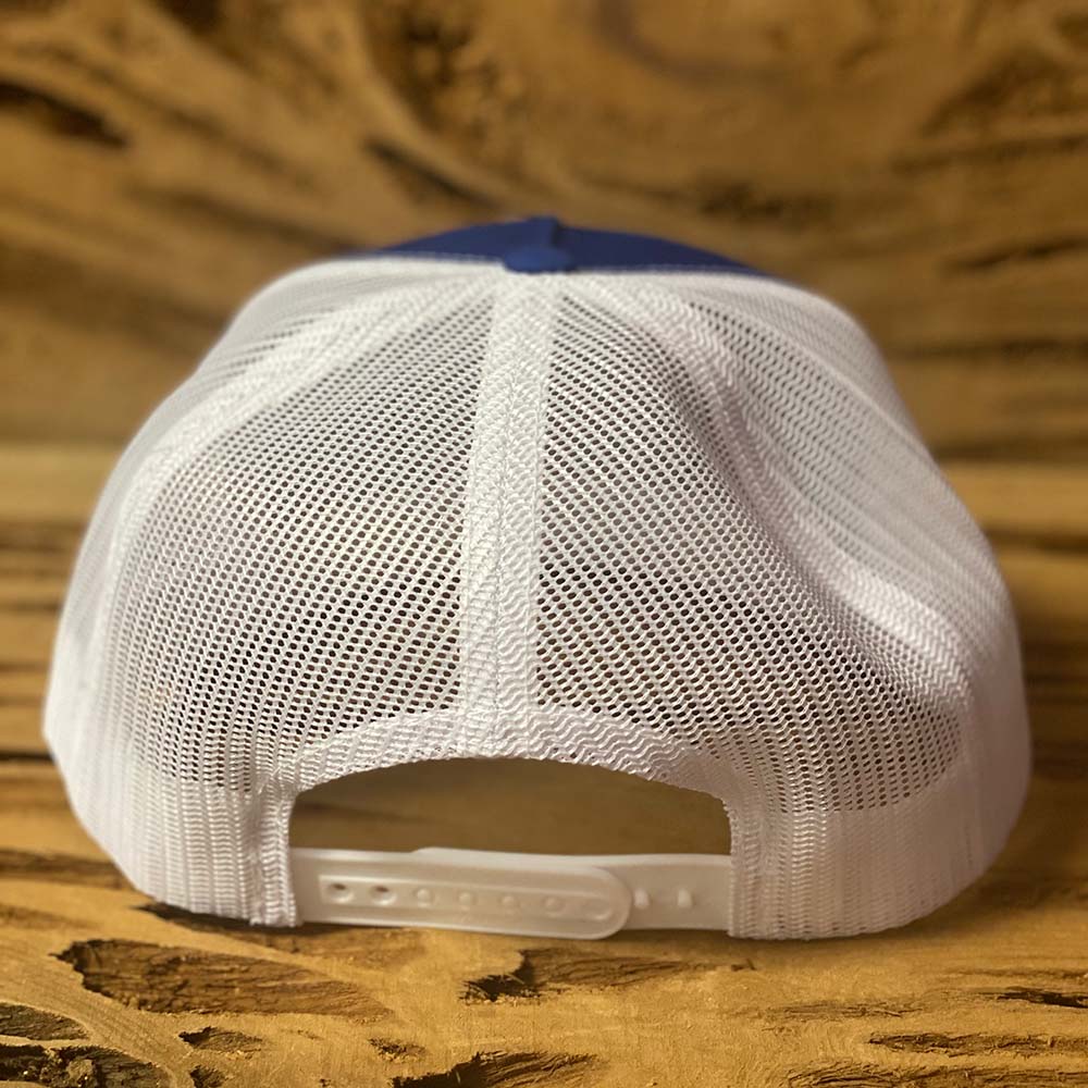 Mesh Snapback Cap with Logo Patch - Royal Blue